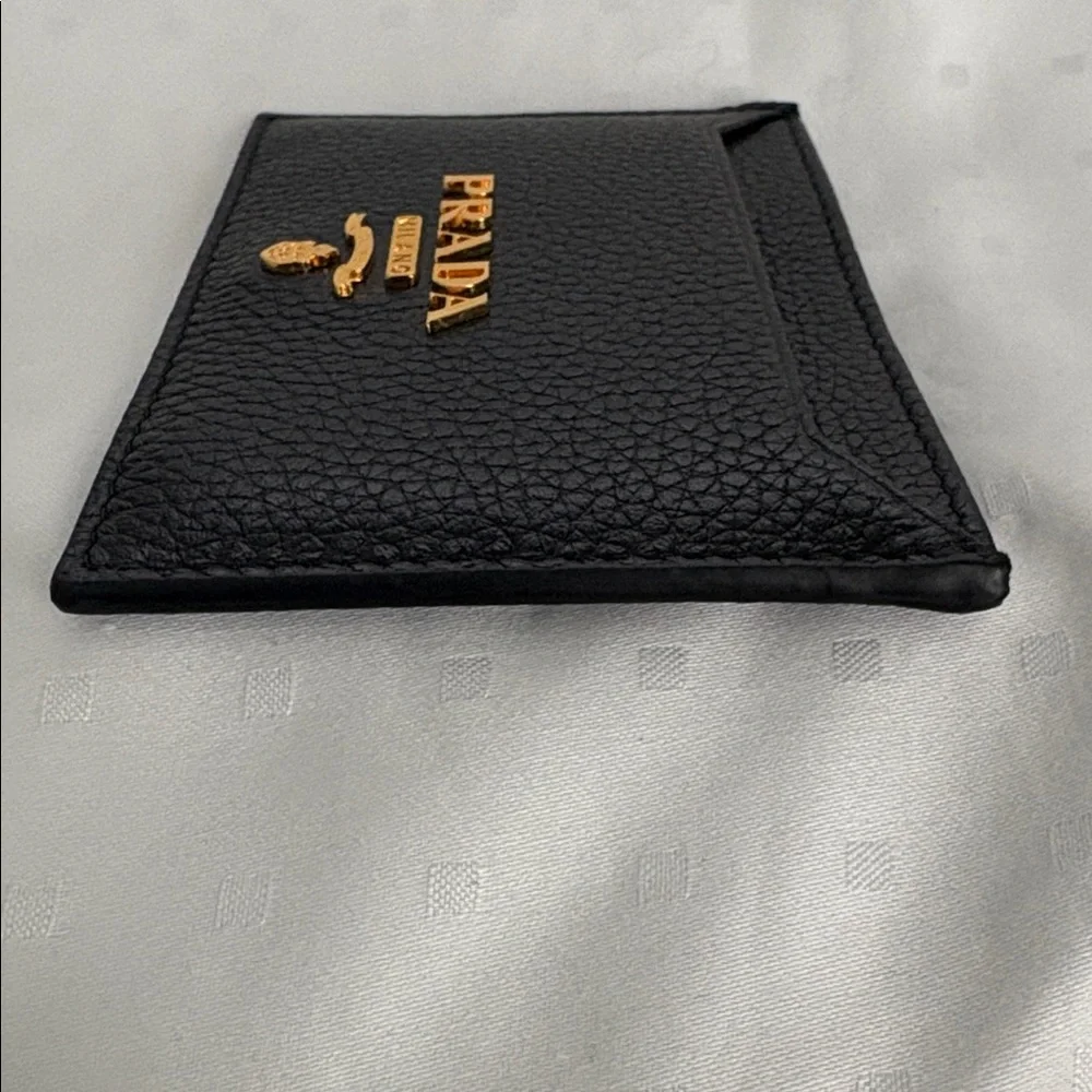 Prada Black Pebbled Leather Flat Card Holder - Brand New in Box - Picture 5 of 8